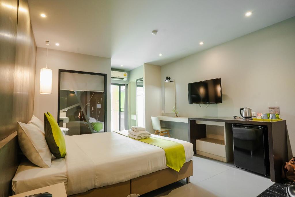 Boutique hotel room with warm ambience